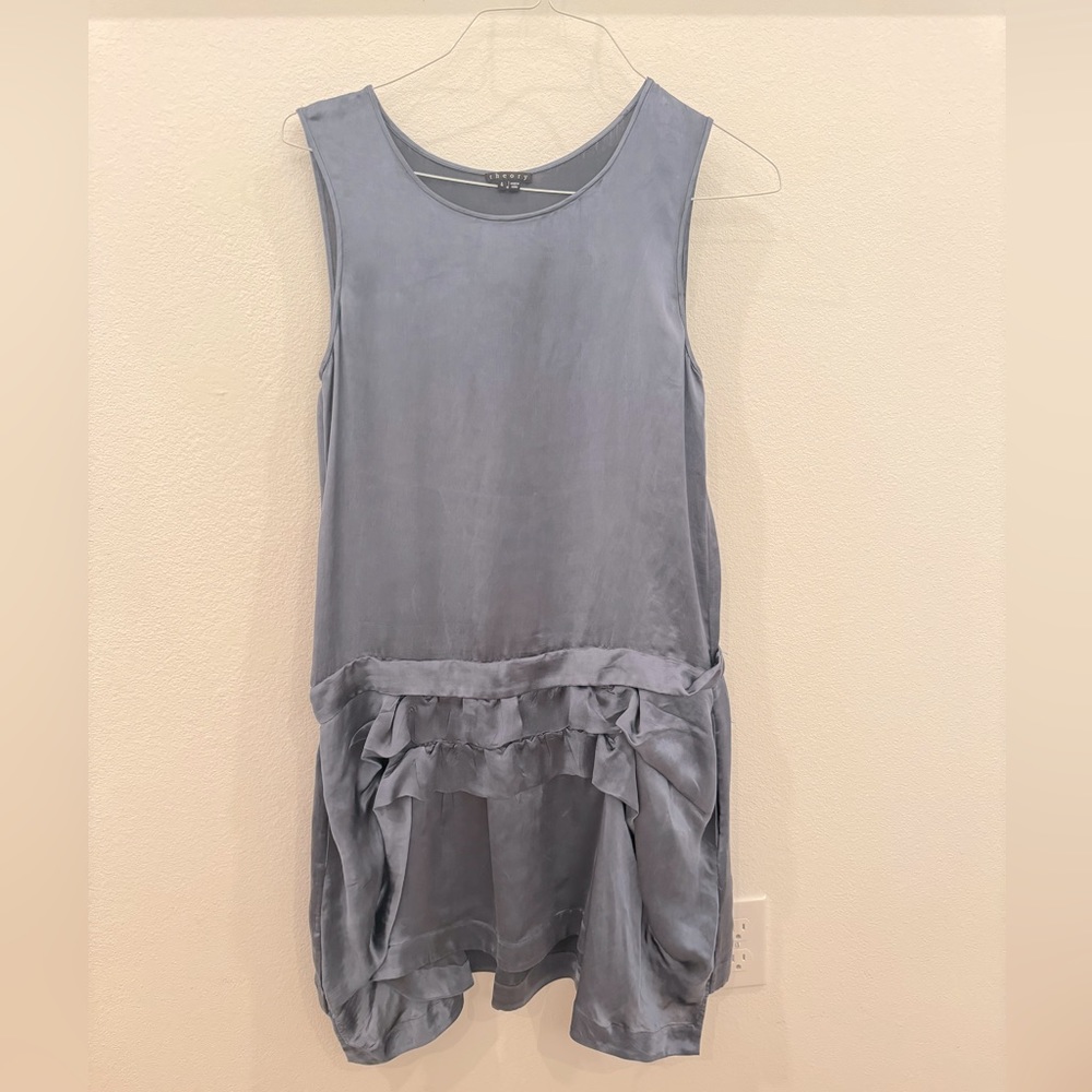 THEORY Silky Drop Waist Mini Shift Dress | Size 4